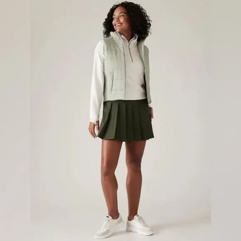 New ATHLETA 10 Endless Pleated Skort Olive Green Size 10 - Picture 5 of 6